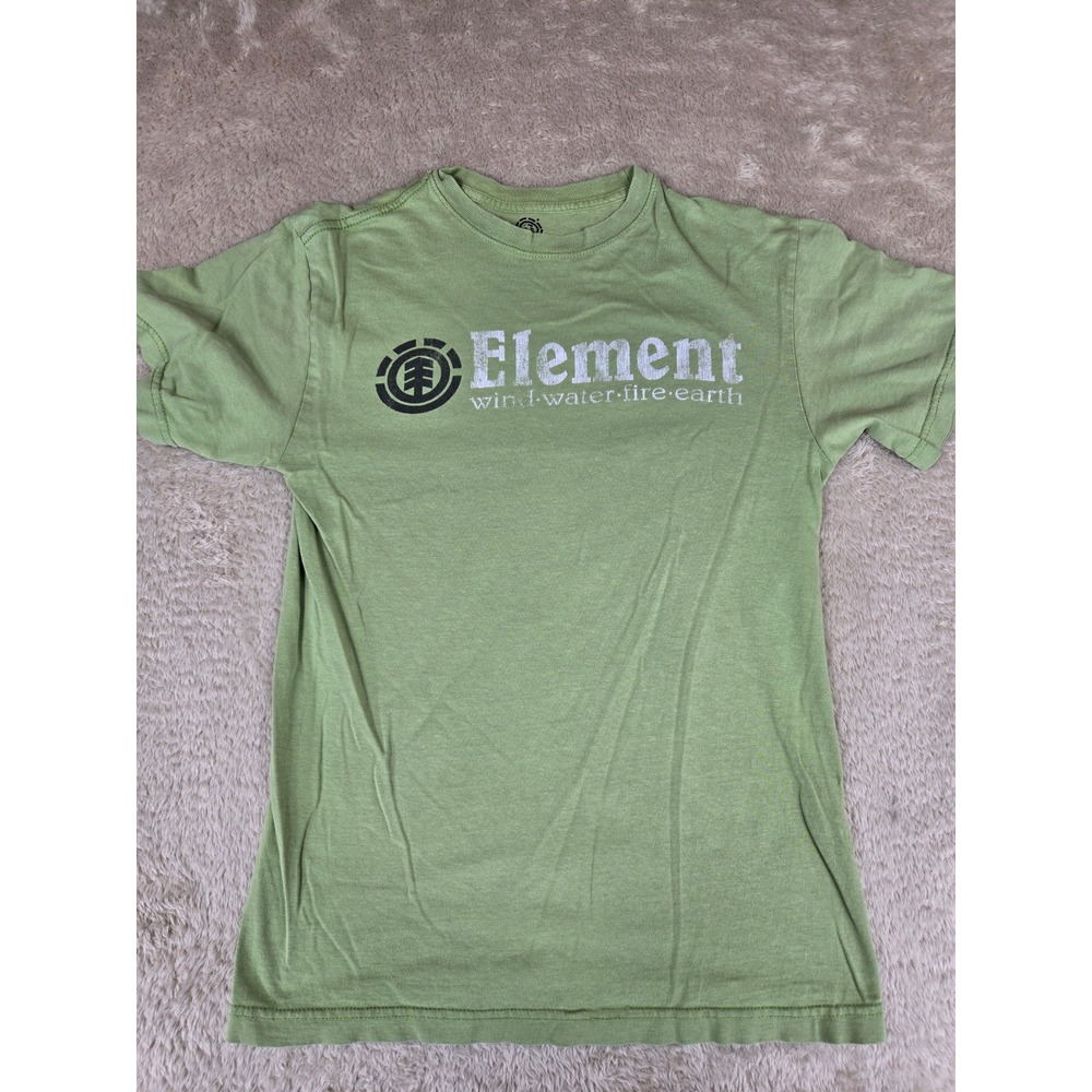 Element Mens Organic Cotton‎ Graphic T-Shirt Green Small Wind Water Fire Earth